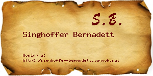 Singhoffer Bernadett névjegykártya