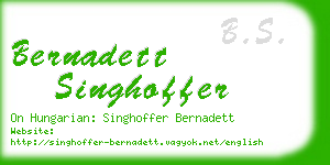 bernadett singhoffer business card